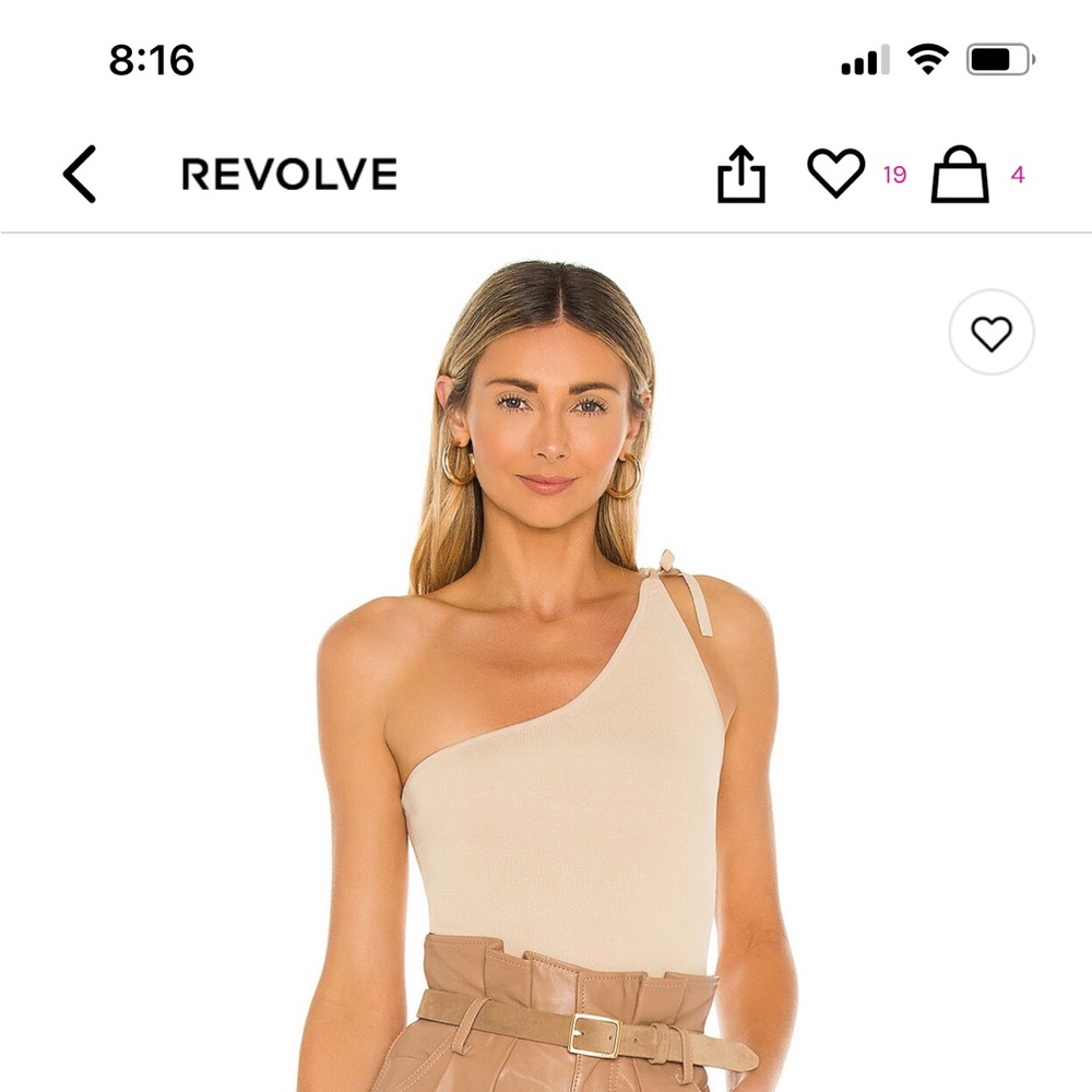 Atoir X Rozalia One Shoulder top in champagne size S